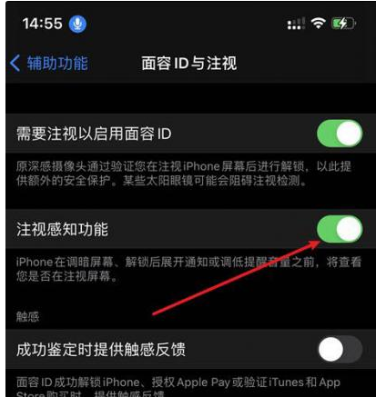 福山苹果14维修网点分享iPhone14注视感知功能有什么用 